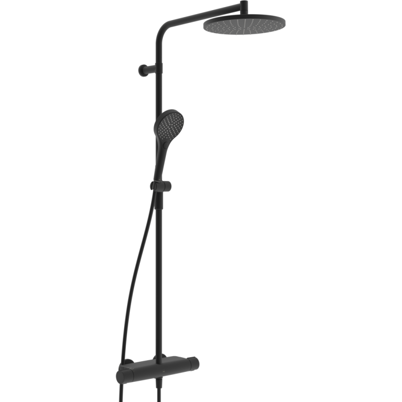 Bateria natryskowa z deszczownicą czarny matowy termostatyczna Optima Style ORAS 7192NU-33