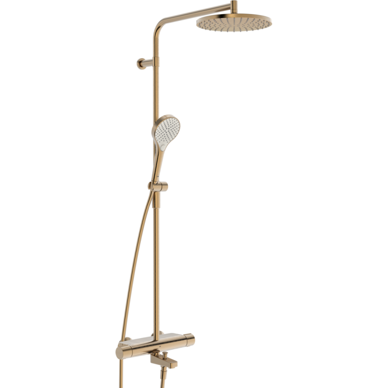 Bateria natryskowa z deszczownicą brąz szczotkowany termostatyczna Optima Style ORAS 7193N-81