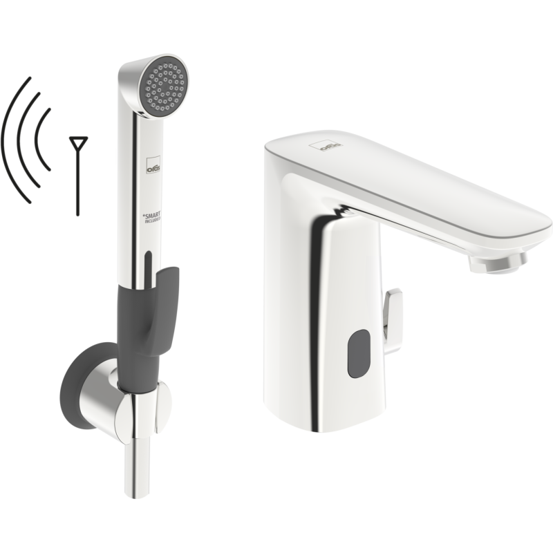 Bateria umywalkowa, 3V bluetooth 1-otw. chrom bezdotyk., bidetta, zasilanie bateryjne, zewnętrzne, Electra Eco+ ORAS 9222FZ-104