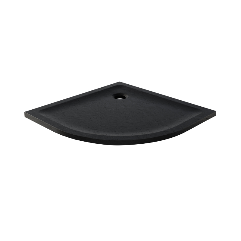 Brodzik półokrągły czarny MILD STONE 80x80x4.5 NEW TRENDY B-0579