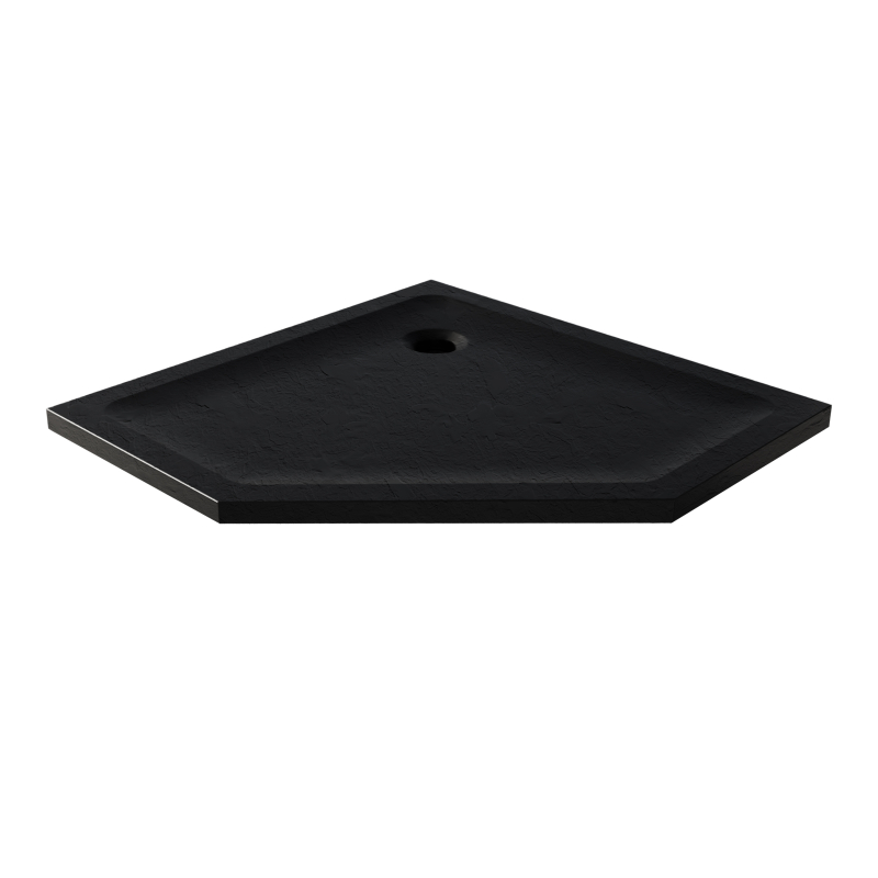 Brodzik pięciokątny czarny MILD STONE 80x80x4.5 NEW TRENDY B-0581