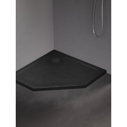 Brodzik pięciokątny czarny MILD STONE 80x80x4.5 NEW TRENDY B-0581