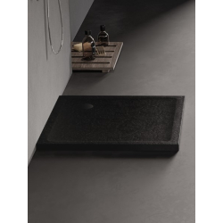 Brodzik kwadratowy czarny MILD STONE 100x100x11.5 NEW TRENDY B-0564