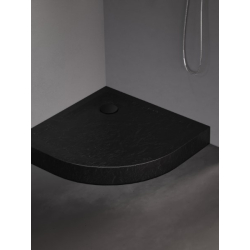 Brodzik półokrągły czarny MILD STONE 90x90x11.5 NEW TRENDY B-0559