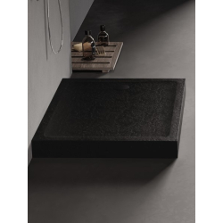 Brodzik prostokątny czarny MILD STONE 90x140x11.5 NEW TRENDY B-0578