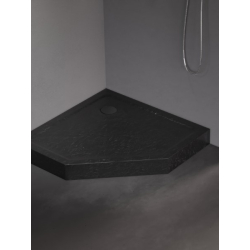 Brodzik pięciokątny czarny MILD STONE 80x80x11.5 NEW TRENDY B-0560