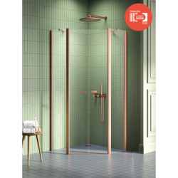 Kabina prysznicowa NEW SOLEO COPPER BRUSHED 90x90x195 szkło 6 mm NEW TRENDY K-1705