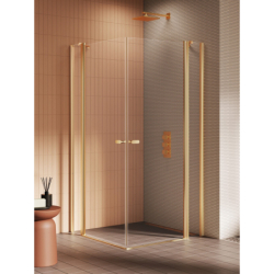 Kabina prysznicowa NEW SOLEO GOLD BRUSHED 80x100x195 szkło 6 mm NEW TRENDY K-4236