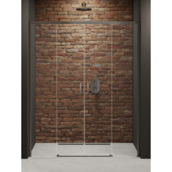 Drzwi wnękowe PRIME GUNMETAL BRUSHED 190x200 szkło 6 mm NEW TRENDY D-0905A