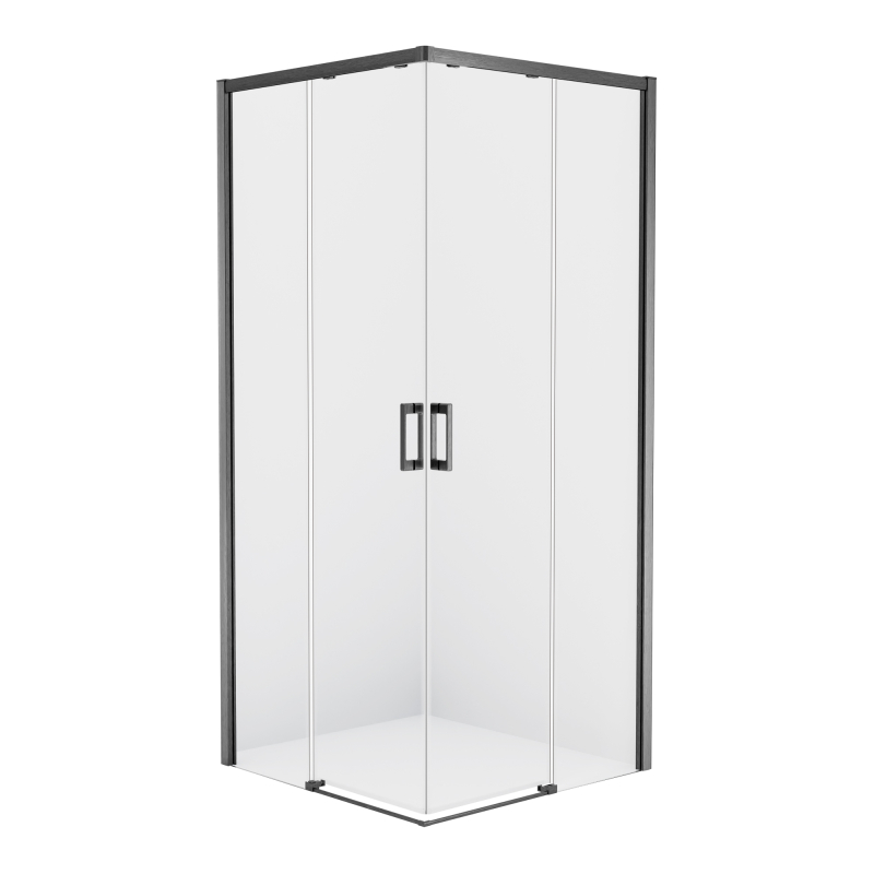 Kabina prysznicowa PRIME GUNMETAL BRUSHED 100x80x200 szkło 6 mm NEW TRENDY D-0885A/D-0882A