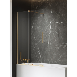 Parawan nawannowy SMART GOLD BRUSHED 140x150 szkło 8 mm NEW TRENDY EXK-7791