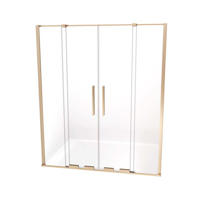 Parawan nawannowy SMART GOLD BRUSHED 140x150 szkło 8 mm NEW TRENDY EXK-7795