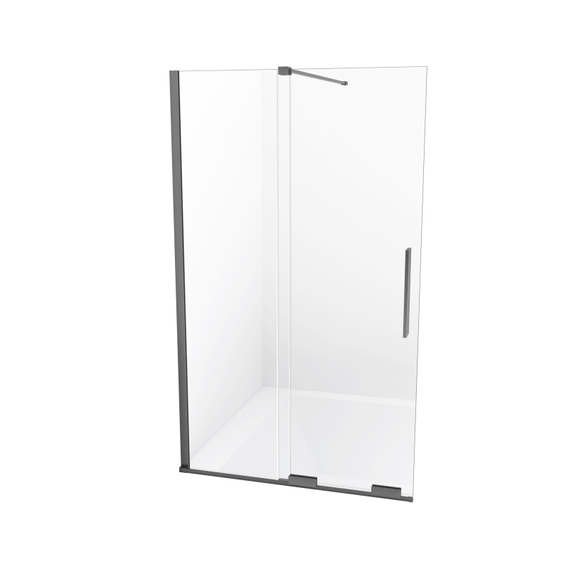 Parawan nawannowy SMART GUNMETAL BRUSHED 120x150 szkło 8 mm NEW TRENDY EXK-7961