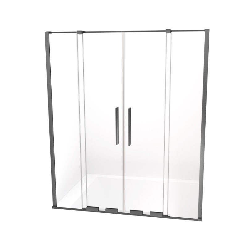 Parawan nawannowy SMART GUNMETAL BRUSHED 150x150 szkło 8 mm NEW TRENDY EXK-7968