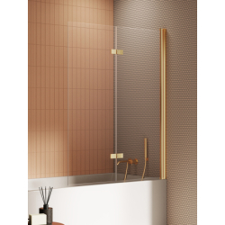 Parawan nawannowy NEW SOLEO GOLD BRUSHED 110x140 szkło 6 mm NEW TRENDY P-0187