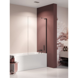 Parawan nawannowy NESTA BLACK 60x150 szkło 8 mm NEW TRENDY P-0198-WL