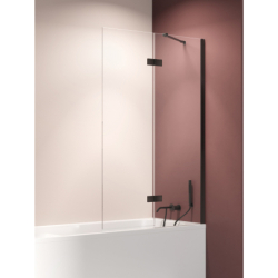 Parawan nawannowy NESTA BLACK 120x150 szkło 6 mm NEW TRENDY P-0237-WL