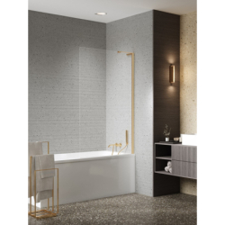 Parawan nawannowy NESTA GOLD BRUSHED 100x150 szkło 8 mm NEW TRENDY P-0214-WL