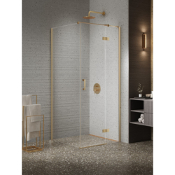 Kabina prysznicowa NESTA GOLD BRUSHED 80x120x200 szkło 6 mm NEW TRENDY K-4405