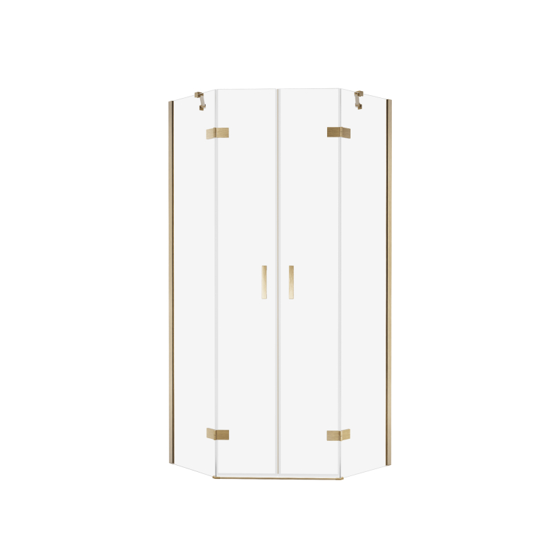 Kabina prysznicowa NESTA GOLD BRUSHED 90x90x200 szkło 6 mm NEW TRENDY K-3804