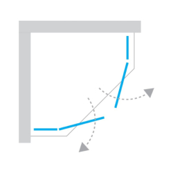 Kabina prysznicowa NESTA GOLD BRUSHED 90x90x200 szkło 6 mm NEW TRENDY K-3804