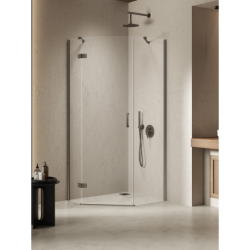 Kabina prysznicowa NESTA GUNMETAL BRUSHED 100x80x200 szkło 6 mm NEW TRENDY K-4794