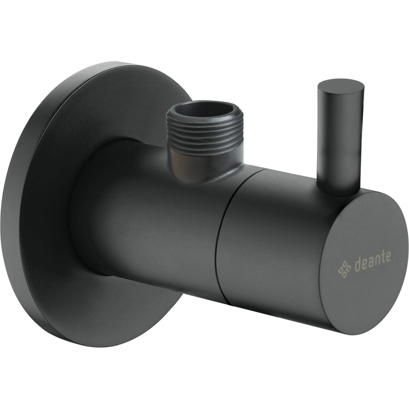 Zawór kątowy z głowicą ceramiczną 1/2" - 3/8" - okrągły  nero DEANTE VFA_N62R