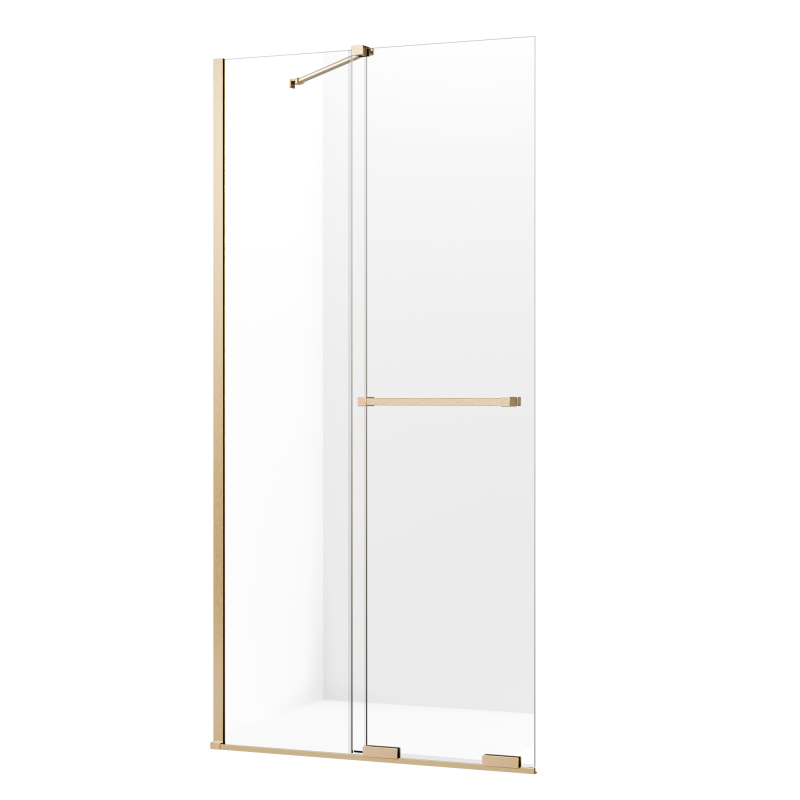 Kabina walk-in SMART GOLD BRUSHED 140x200 szkło 8 mm NEW TRENDY EXK-7640-WU