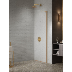 Kabina walk-in NESTA GOLD BRUSHED 80x200 szkło 8 mm NEW TRENDY K-1739-WL