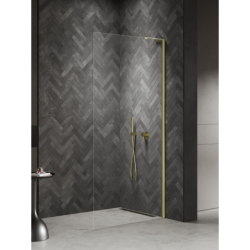 Kabina walk-in NESTA LIGHT GOLD 80x200 szkło 8 mm NEW TRENDY K-1731-WL