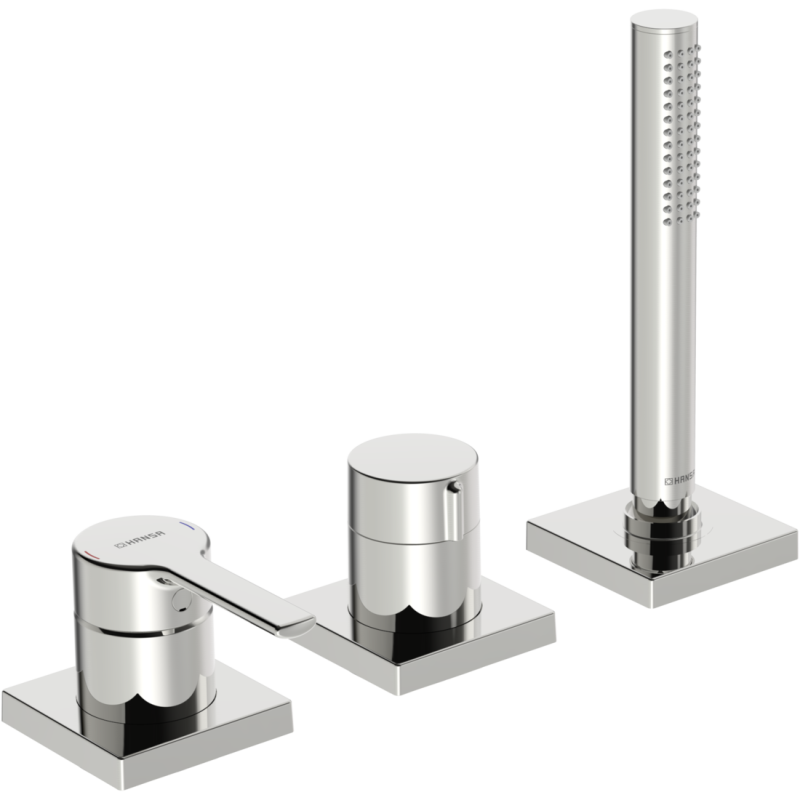 Element natynkowy baterii wannowo-natryskowej, 75x75 mm , 3-otw. chrom, jednouchwytowa HANSARONDA HANSA 3419483