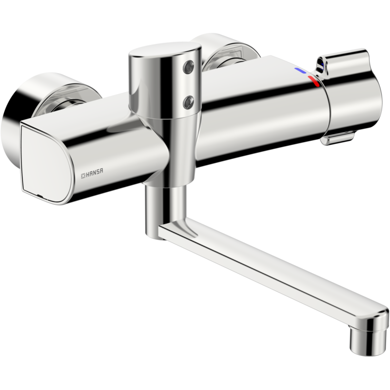 Bateria umywalkowa, 6 v, bluetooth chrom termostatyczna, bezdotykowa, zasilanie bateryjne HANSACLINICA Safety+ HANSA 8866202