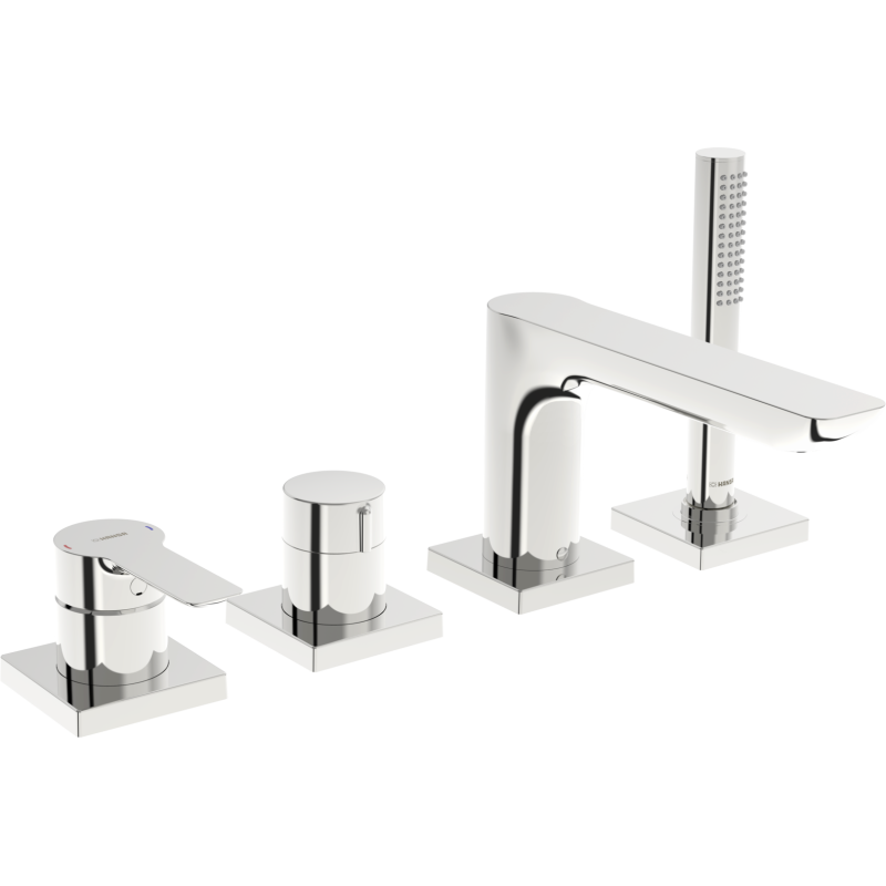 Element natynkowy baterii wannowo-natryskowej, 72 mm 4-otworowa chrom jednouchwytowa HANSALIGNA HANSA 6442473