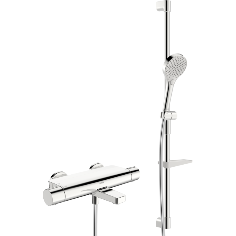 Bateria wannowo-natryskowa z prysznicem 2-otworowa chrom termostatyczna HANSAOPTIMA HANSA 48372331
