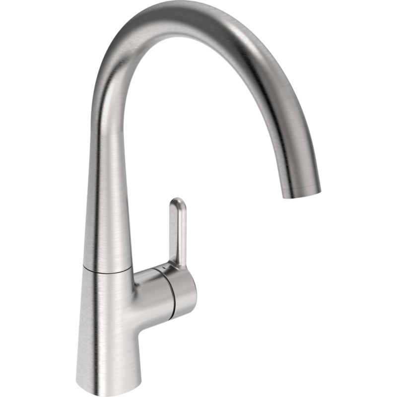 Bateria kuchenna 1-otworowa stal szczotkowana boczna dźwignia HANSADESIGNO STYLE HANSA 5101228380