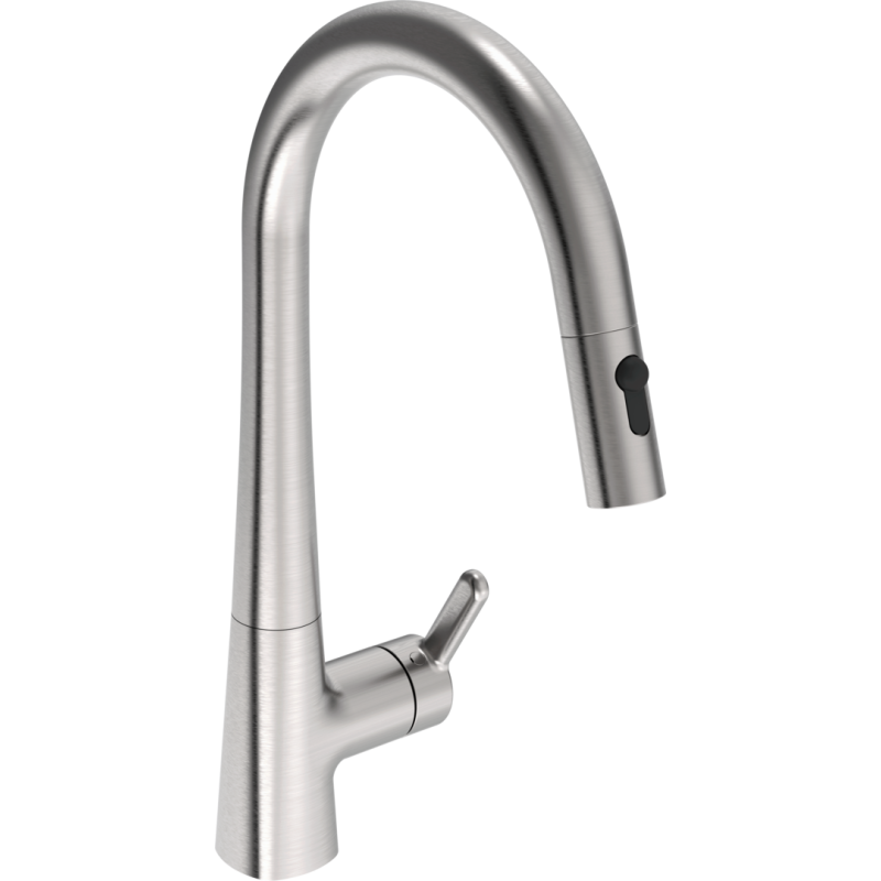 Bateria kuchenna 1-otworowa stal szczotkowana boczna dźwignia HANSADESIGNO STYLE Comfort HANSA 5136228380