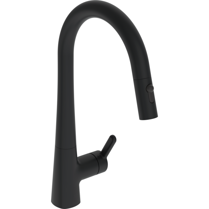 Bateria kuchenna 1-otworowa czarny matowy boczna dźwignia HANSADESIGNO STYLE Comfort HANSA 5136228333