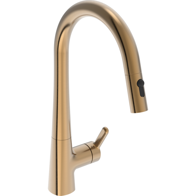 Bateria kuchenna 1-otworowa brąz szczotkowany boczna dźwignia HANSADESIGNO STYLE Comfort HANSA 5136228381