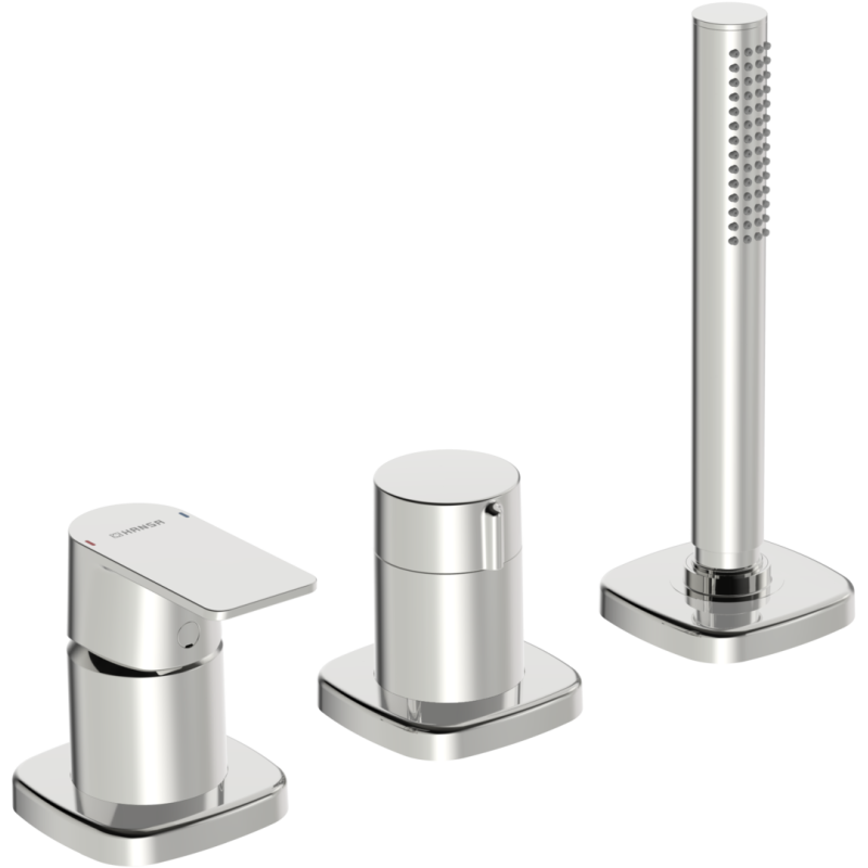 Element natynkowy baterii wannowo-natryskowej 3-otworowa chrom jednouchwytowa HANSASTELA HANSA 57319173