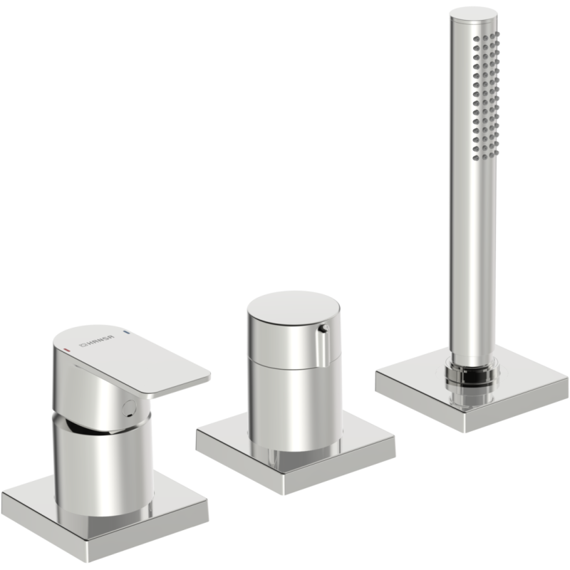 Element natynkowy baterii wannowo-natryskowej 3-otworowa chrom jednouchwytowa HANSASTELA HANSA 57319473