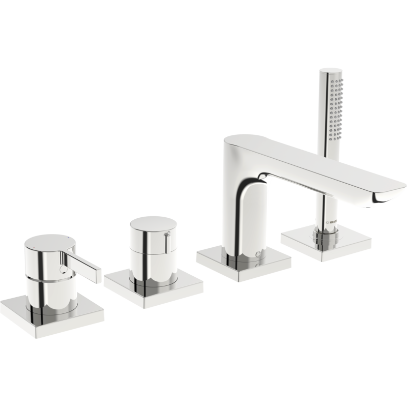 Element natynkowy baterii wannowo-natryskowej, 75x75 mm 4-otworowa chrom jednouchwytowa HANSALOFT HANSA 57752483