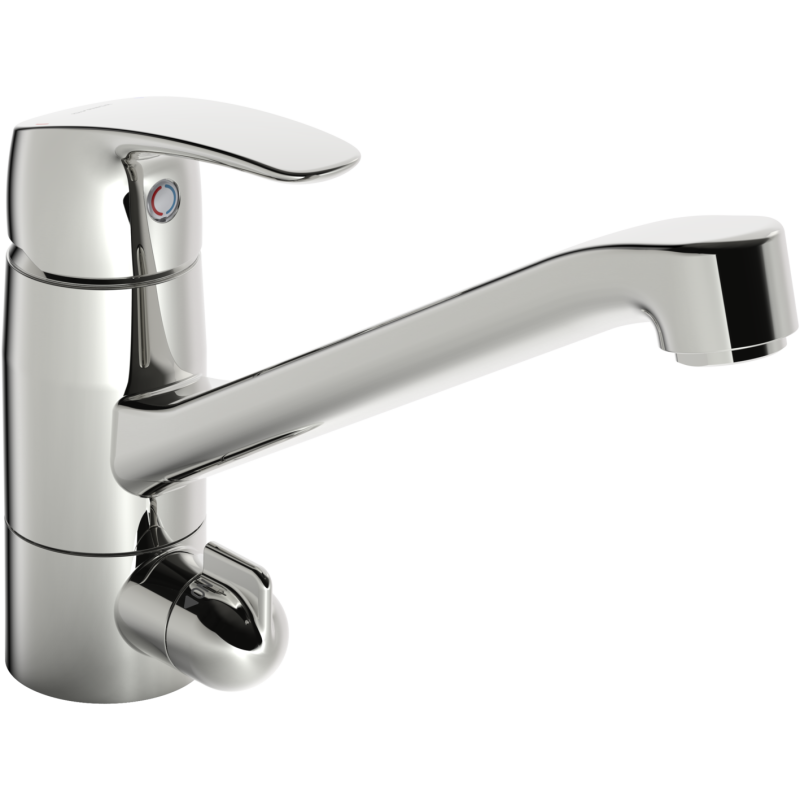 Bateria kuchenna z zaworem do zmywarki 1-otworowa chrom jednouchwytowa HANSAPINTO HANSA 45202293