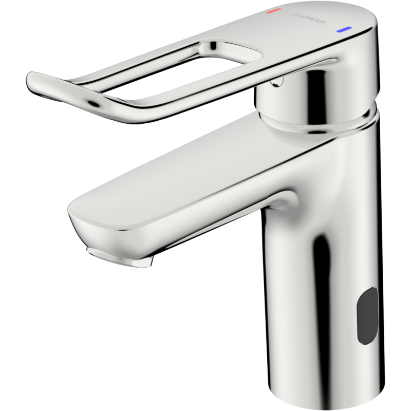 Bateria umywalkowa, 3 v, bluetooth 1-otworowa chrom zasilanie bateryjne HANSACLINICA Hybrid HANSA 45252219