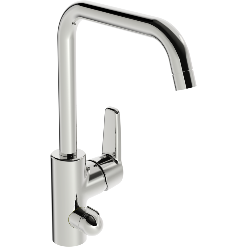 Bateria kuchenna z zaworem do zmywarki 1-otworowa chrom boczna dźwignia HANSAPOLO HANSA 51602293