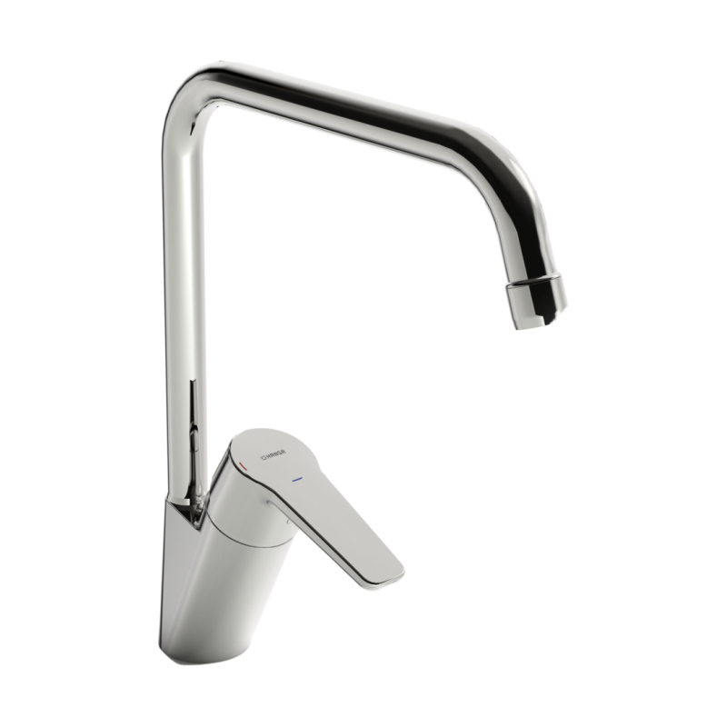 Bateria kuchenna 1-otworowa chrom jednouchwytowa, cold start HANSAPOLO Eco HANSA 5270220300066