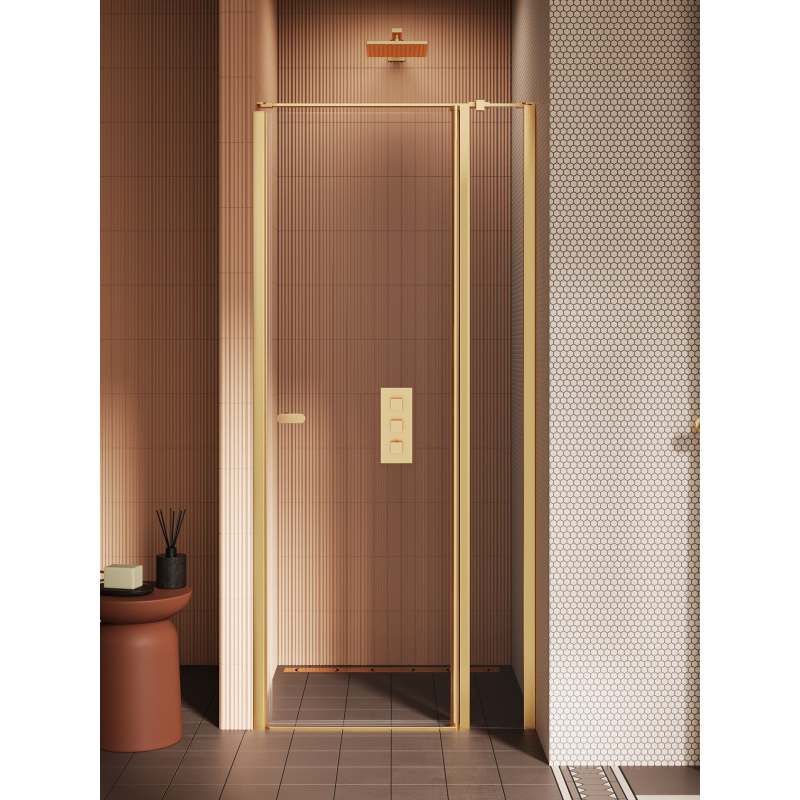 Drzwi wnękowe NEW SOLEO GOLD BRUSHED 90x195 szkło 6 mm NEW TRENDY D-0771A-WK