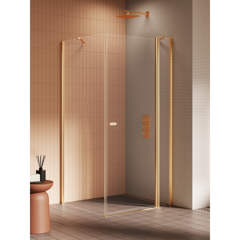 Kabina prysznicowa NEW SOLEO GOLD BRUSHED 90x100x195 szkło 6 mm NEW TRENDY K-4203