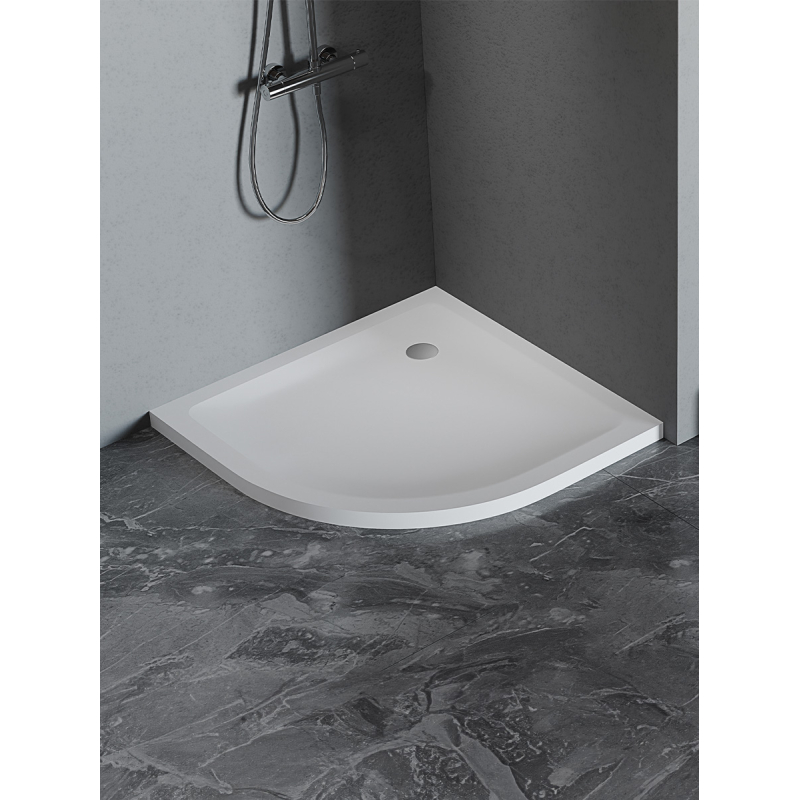 Brodzik półokrągły biały MILD SATIN 80x80x4.5 NEW TRENDY B-0642