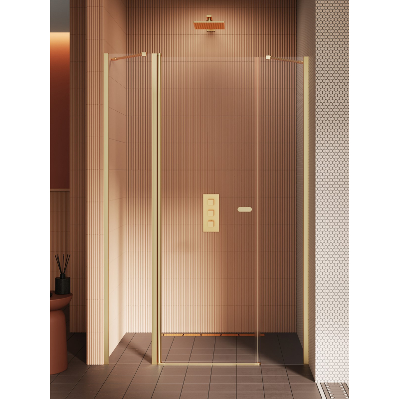 Drzwi wnękowe NEW SOLEO GOLD BRUSHED 150x195 szkło 6 mm NEW TRENDY D-0966A