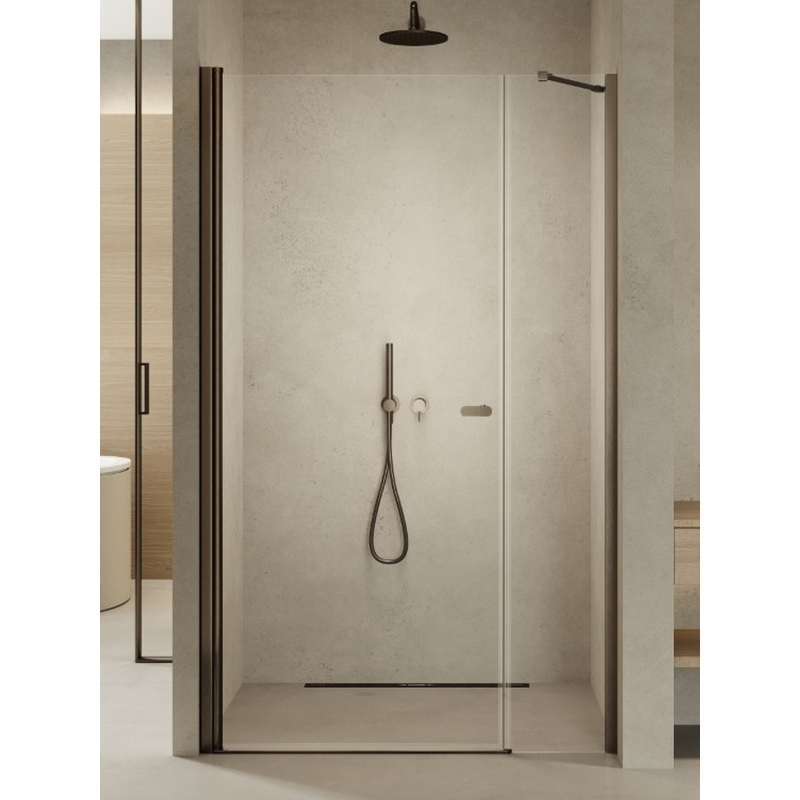 Drzwi wnękowe NEW SOLEO GUNMETAL BRUSHED 100x195 szkło 6 mm NEW TRENDY D-0949A-WP